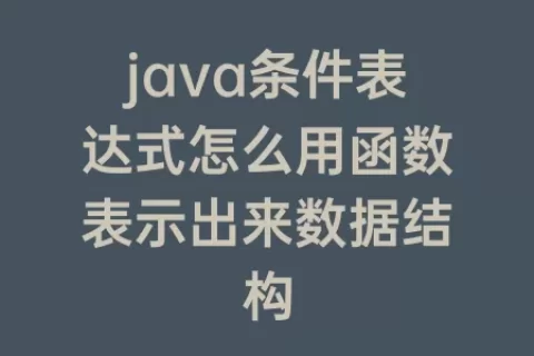 java条件表达式怎么用函数表示出来数据结构