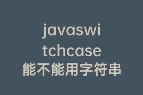 javaswitchcase能不能用字符串