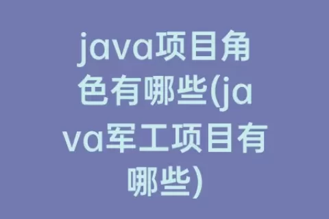 java项目角色有哪些(java军工项目有哪些)