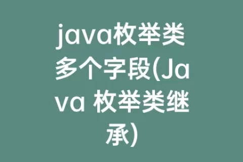 java枚举类多个字段(Java 枚举类继承)