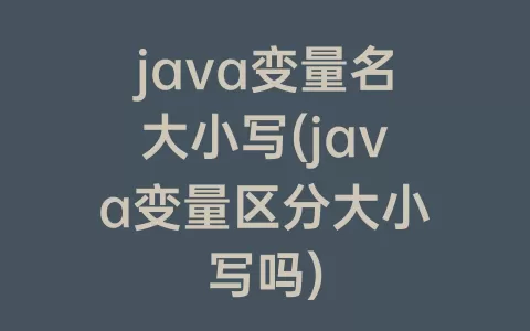 java变量名大小写(java变量区分大小写吗)