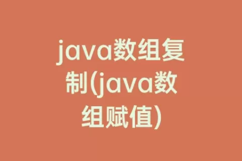 java数组复制(java数组赋值)