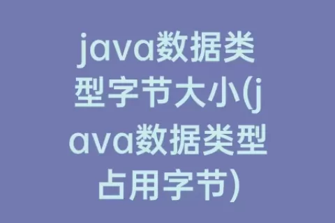 java数据类型字节大小(java数据类型占用字节)