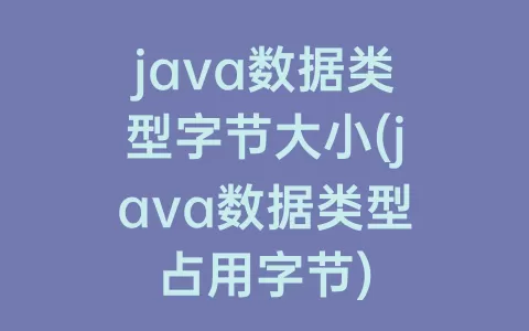 java数据类型字节大小(java数据类型占用字节)