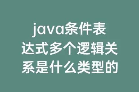 java条件表达式多个逻辑关系是什么类型的