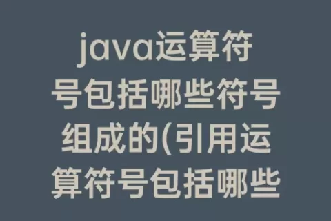 java运算符号包括哪些符号组成的(引用运算符号包括哪些)