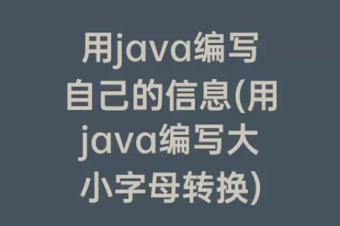 用java编写自己的信息(用java编写大小字母转换)