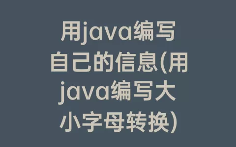 用java编写自己的信息(用java编写大小字母转换)
