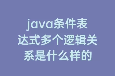 java条件表达式多个逻辑关系是什么样的