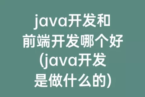 java开发和前端开发哪个好(java开发是做什么的)