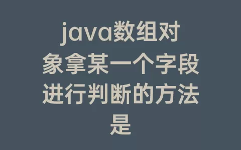 java数组对象拿某一个字段进行判断的方法是