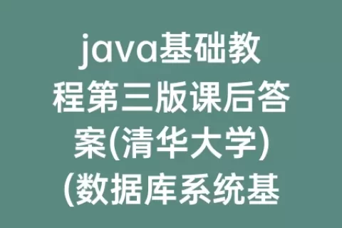 java基础教程第三版课后答案(清华大学)(数据库系统基础教程第三版课后答案)