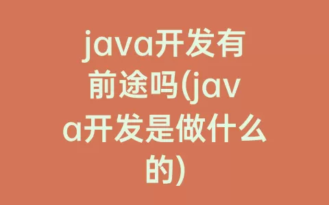 java开发有前途吗(java开发是做什么的)