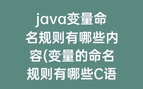 java变量命名规则有哪些内容(变量的命名规则有哪些C语言)