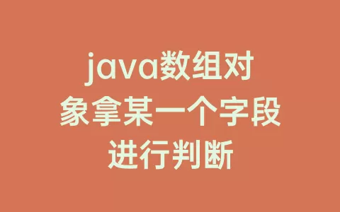 java数组对象拿某一个字段进行判断