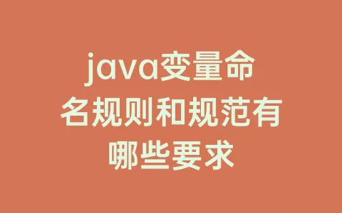 java变量命名规则和规范有哪些要求