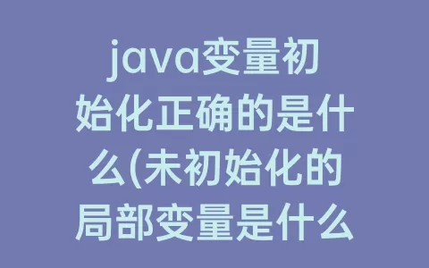 java变量初始化正确的是什么(未初始化的局部变量是什么意思)