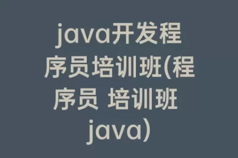 java开发程序员培训班(程序员 培训班 java)