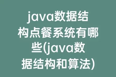 java数据结构点餐系统有哪些(java数据结构和算法)