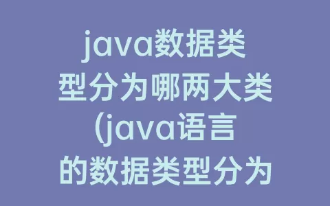 java数据类型分为哪两大类(java语言的数据类型分为两大类)