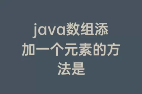 java数组添加一个元素的方法是