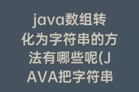 java数组转化为字符串的方法有哪些呢(JAVA把字符串转化为数组)