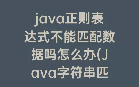 java正则表达式不能匹配数据吗怎么办(Java字符串匹配正则表达式)