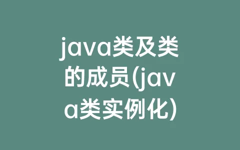 java类及类的成员(java类实例化)