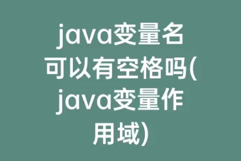 java变量名可以有空格吗(java变量作用域)