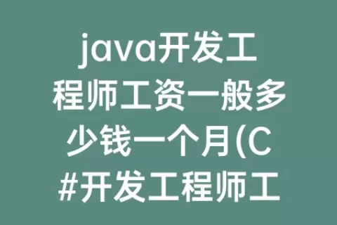 java开发工程师工资一般多少钱一个月(C#开发工程师工资一般多少)