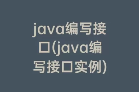 java编写接口(java编写接口实例)
