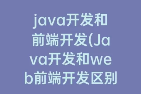 java开发和前端开发(Java开发和web前端开发区别)