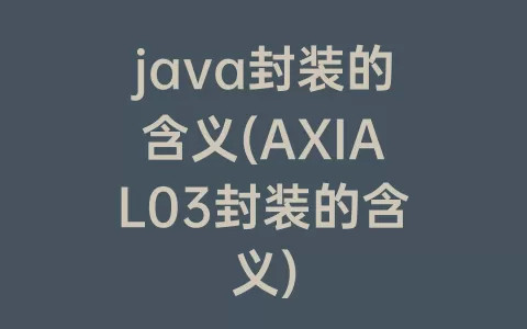 java封装的含义(AXIAL03封装的含义)