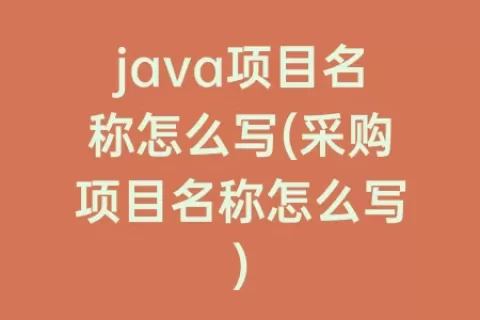 java项目名称怎么写(采购项目名称怎么写)
