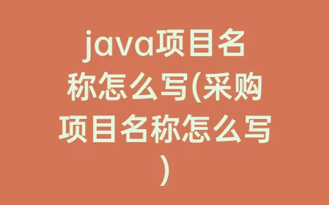 java项目名称怎么写(采购项目名称怎么写)