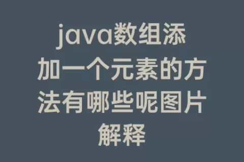 java数组添加一个元素的方法有哪些呢图片解释