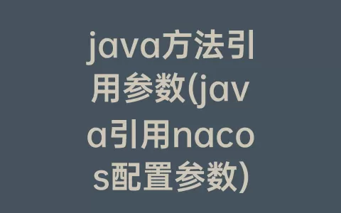 java方法引用参数(java引用nacos配置参数)