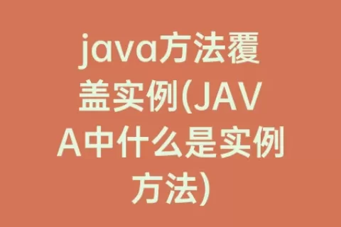 java方法覆盖实例(JAVA中什么是实例方法)