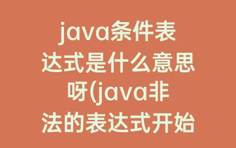 java条件表达式是什么意思呀(java非法的表达式开始是什么意思)