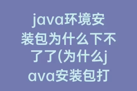 java环境安装包为什么下不了了(为什么java安装包打不开)