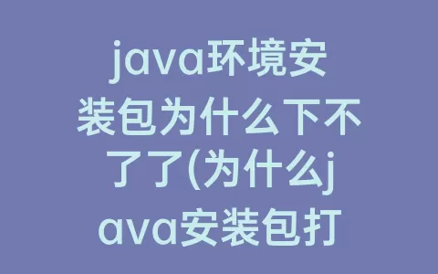 java环境安装包为什么下不了了(为什么java安装包打不开)