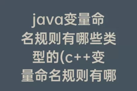 java变量命名规则有哪些类型的(c++变量命名规则有哪些)