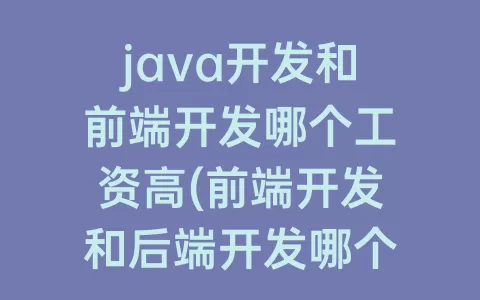 java开发和前端开发哪个工资高(前端开发和后端开发哪个好)
