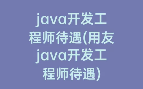 java开发工程师待遇(用友java开发工程师待遇)