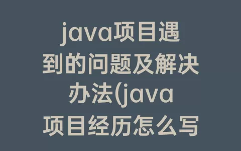 java项目遇到的问题及解决办法(java项目经历怎么写)