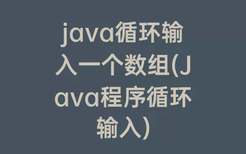 java循环输入一个数组(Java程序循环输入)