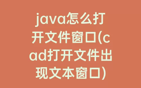 java怎么打开文件窗口(cad打开文件出现文本窗口)