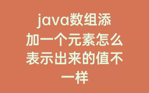 java数组添加一个元素怎么表示出来的值不一样