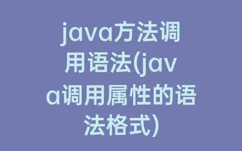 java方法调用语法(java调用属性的语法格式)