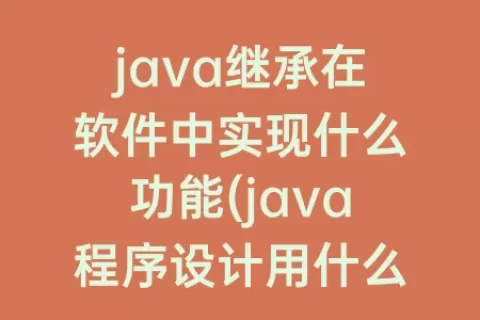 java继承在软件中实现什么功能(java程序设计用什么软件)